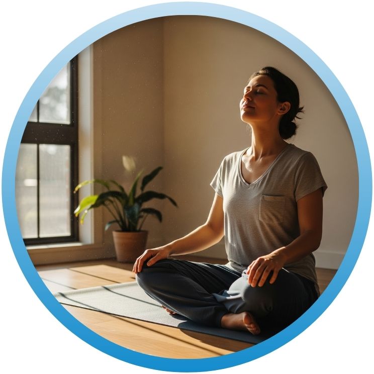 woman breathing fresh air